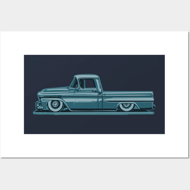 Blue chevy hotrod Wall Art by Saturasi